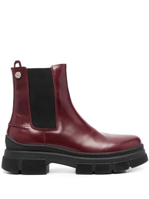 Tommy Hilfiger chunky-sole leather Chelsea boots - Red