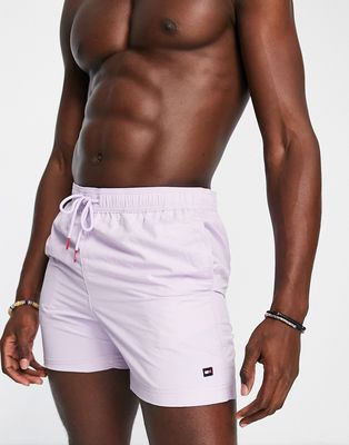 Tommy Hilfiger core flag logo nylon swim shorts in lilac-Purple