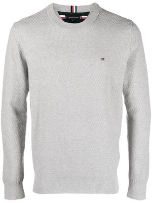 Tommy Hilfiger crew neck embroidered logo sweatshirt - Grey