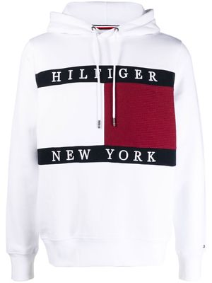 Tommy Hilfiger embroidered cotton hoodie - White