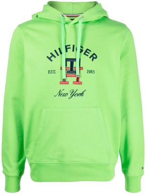 Tommy Hilfiger embroidered-logo cotton hoodie - Green