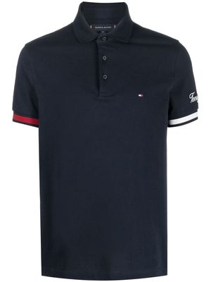 Tommy Hilfiger embroidered-logo cotton polo shirt - Blue