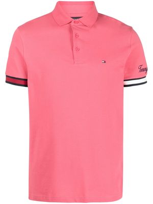 Tommy Hilfiger embroidered-logo cotton polo shirt - Pink