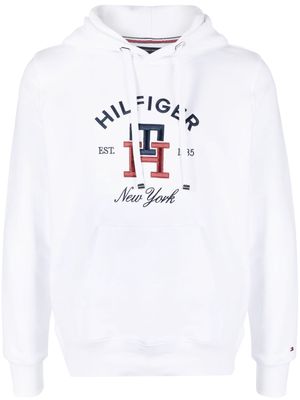 Tommy Hilfiger embroidered-logo detail hoodie - White