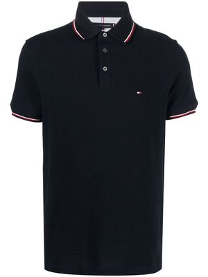 Tommy Hilfiger embroidered-logo detail polo shirt - Blue