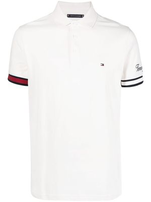 Tommy Hilfiger embroidered-logo detail polo shirt - Neutrals