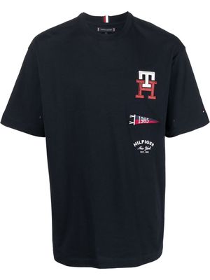 Tommy Hilfiger embroidered-logo detail T-shirt - Blue