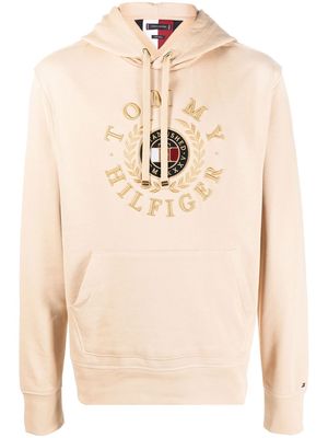 Tommy Hilfiger embroidered logo hoodie - Neutrals