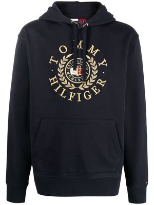 Tommy Hilfiger embroidered-logo jersey hoodie - Blue