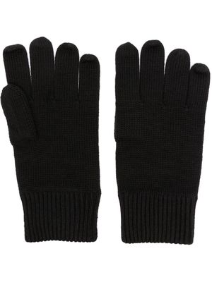 Tommy Hilfiger embroidered-logo knitted gloves - Black