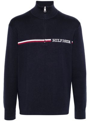 Tommy Hilfiger embroidered-logo knitted jumper - Blue