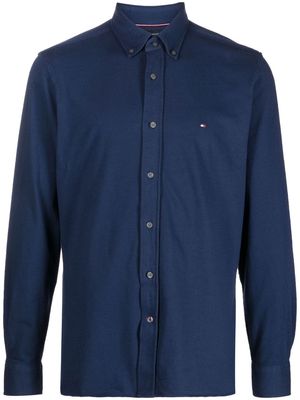 Tommy Hilfiger embroidered-logo long-sleeve shirt - Blue