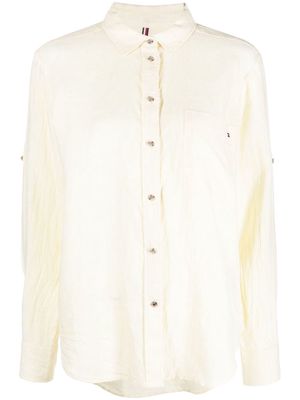 Tommy Hilfiger embroidered-logo long-sleeve shirt - Yellow