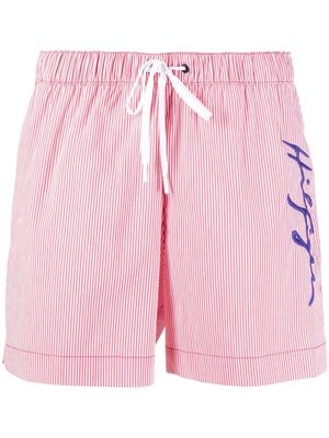 Tommy Hilfiger embroidered-logo stripe swim-shorts