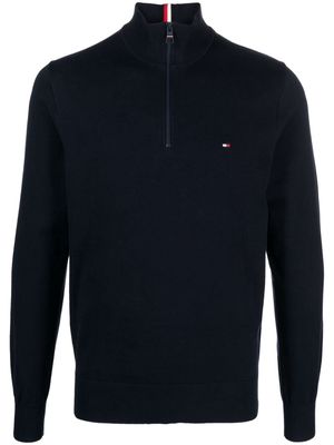 Tommy Hilfiger embroidered-logo zip-up sweatshirt - Blue