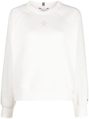 Tommy Hilfiger embroidered-monogram raglan-sleeve sweatshirt - White