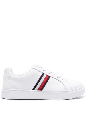 Tommy Hilfiger Essential tape-detail leather sneakers - White