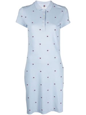 Tommy Hilfiger flag-embroidered polo dress - Blue