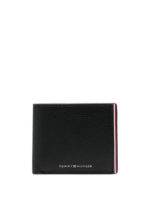 Tommy Hilfiger grained leather logo-print wallet - Black