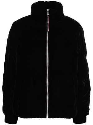 Tommy Hilfiger high-neck velvet puffer jacket - Black