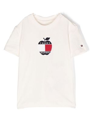 Tommy Hilfiger Junior apple logo-print T-shirt - White