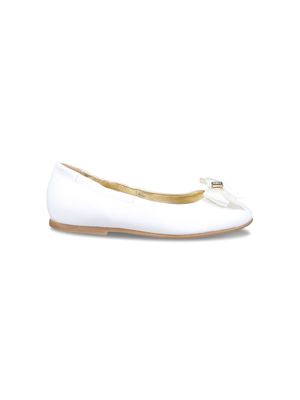 Tommy Hilfiger Junior bow-detailing leather ballerinas - White