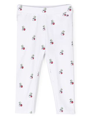 Tommy Hilfiger Junior cherry-print cotton leggings - White