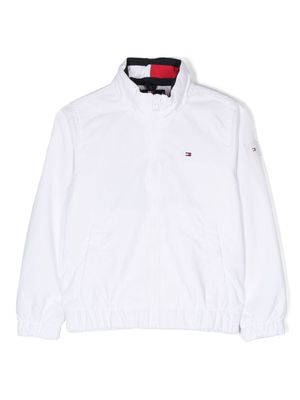 Tommy Hilfiger Junior chest embroidered-logo bomber jacket - White