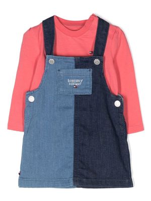 Tommy Hilfiger Junior colour-block dungaree dress - Pink