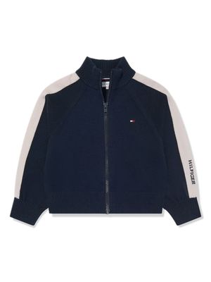 Tommy Hilfiger Junior colour-block zip-up cardigan - Blue