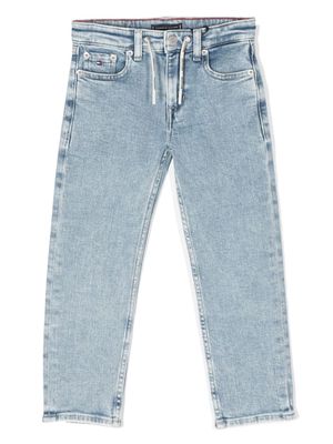 Tommy Hilfiger Junior drawstring tapered-leg jeans - Blue