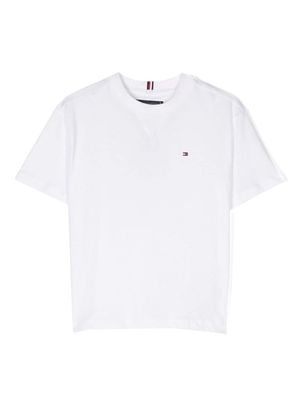 Tommy Hilfiger Junior embroidered logo cotton T-shirt - White