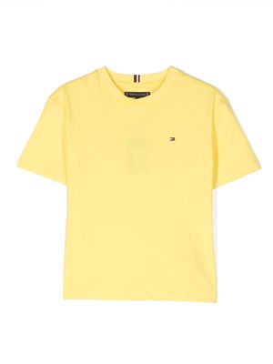 Tommy Hilfiger Junior embroidered logo cotton T-shirt - Yellow