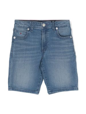 Tommy Hilfiger Junior embroidered logo denim shorts - Blue