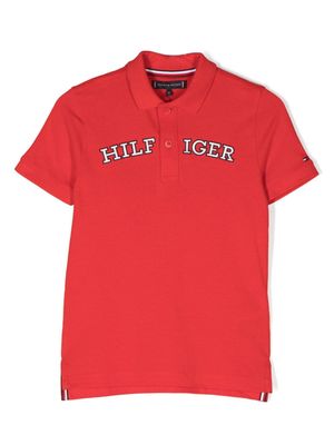 Tommy Hilfiger Junior embroidered-logo lettering polo-shirt