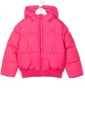 Tommy Hilfiger Junior embroidered-logo padded jacket - Pink