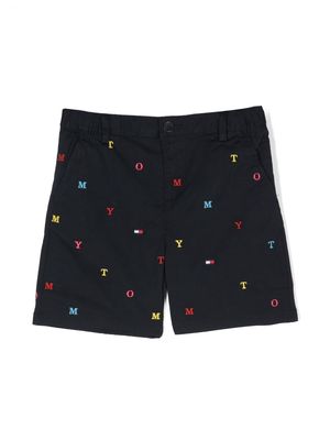 Tommy Hilfiger Junior embroidered-logo shorts - Blue