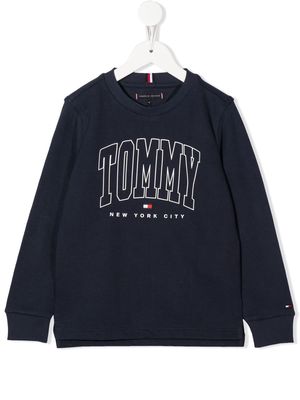 Tommy Hilfiger Junior embroidered-logo sweatshirt - Blue