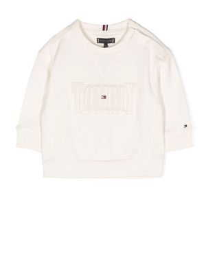 Tommy Hilfiger Junior embroidered-logo sweatshirt - Neutrals