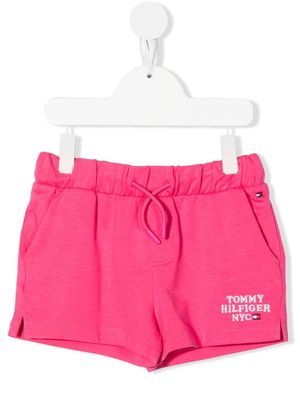 Tommy Hilfiger Junior embroidered-logo track shorts - Pink