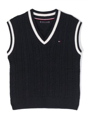 Tommy Hilfiger Junior Essential logo-embroidered vest - Blue