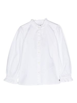 Tommy Hilfiger Junior Essential ruffled cotton shirt - White