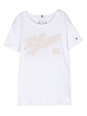 Tommy Hilfiger Junior glittery logo-print T-shirt - White
