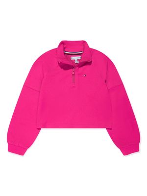 Tommy Hilfiger Junior half-zip mock-neck sweatshirt - Pink