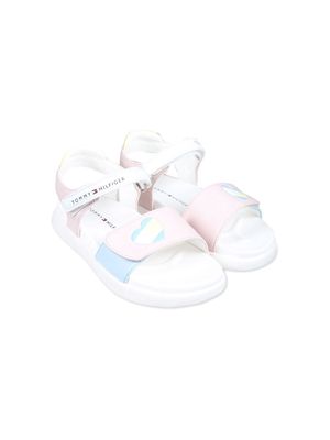 Tommy Hilfiger Junior heart-print touch-strap sandals - Pink