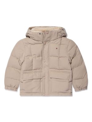 Tommy Hilfiger Junior hooded quilted jacket - Neutrals