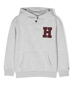 Tommy Hilfiger Junior letter-patch pullover hoodie - Grey