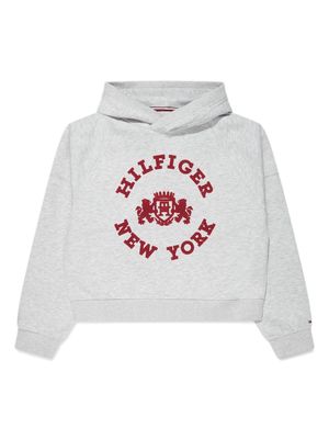 Tommy Hilfiger Junior logo-appliqué cotton sweatshirt - Grey