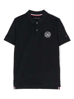 Tommy Hilfiger Junior logo-appliqué polo shirt - Blue