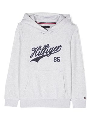 Tommy Hilfiger Junior logo-appliqué varsity hoodie - Grey